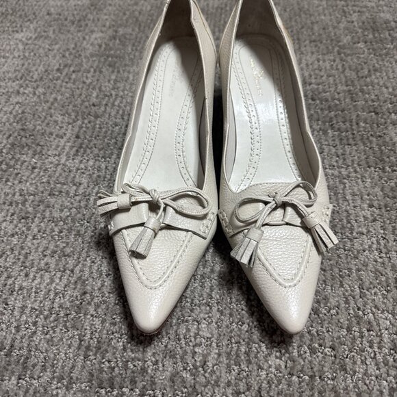 Brooks Brothers 346 Kitten Heels Ivory Leather Women's Size 7 - Picture 10 of 11